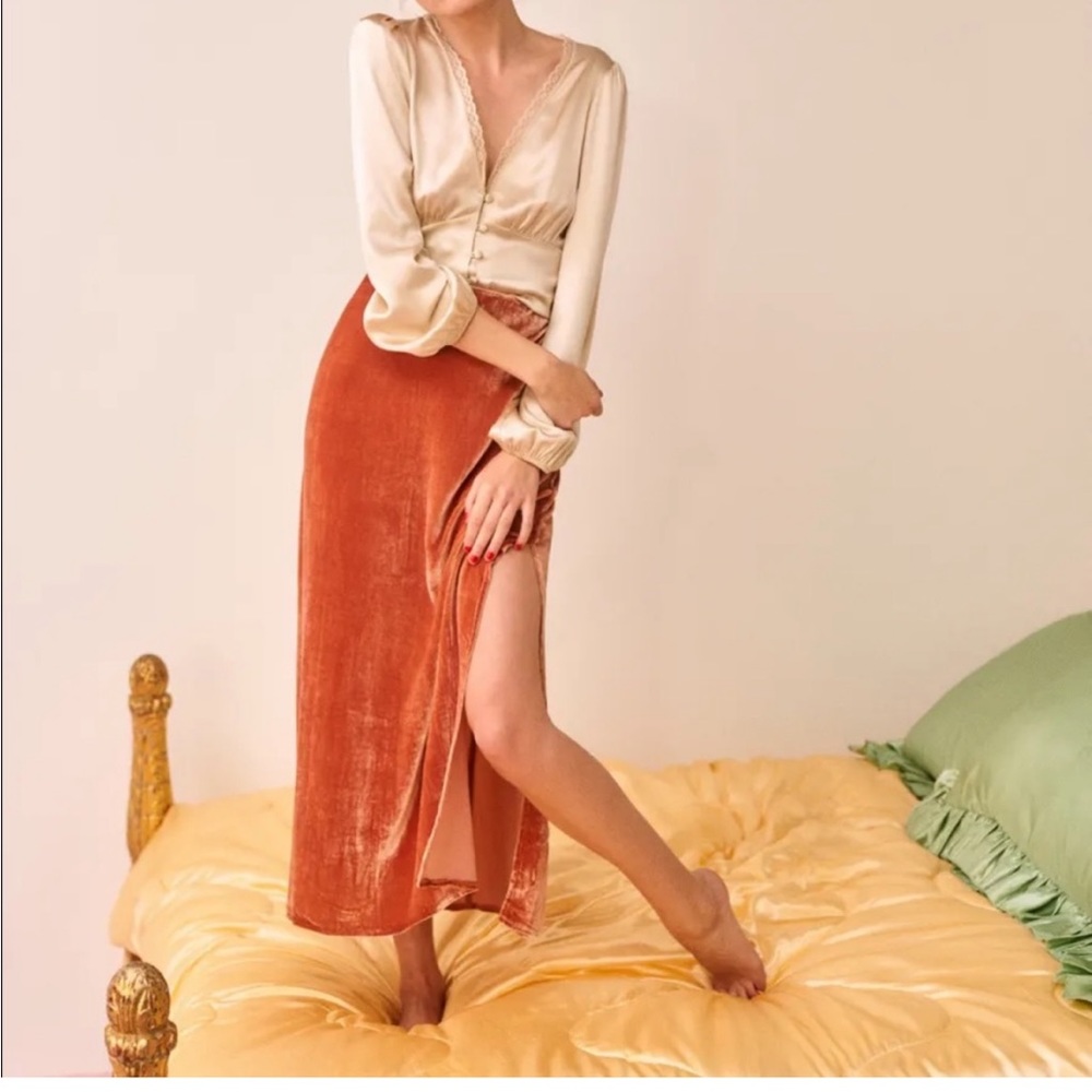 Reformation Velvet Skirt (new)